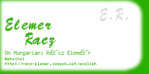 elemer racz business card